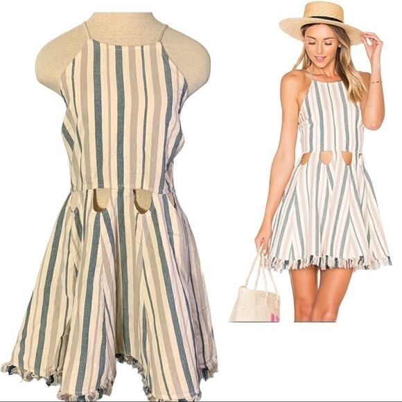 Striped Sundress Revolve Tularosa Helix Dress Cross Back Small - Picture 1 of 10
